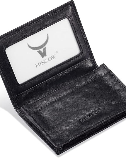 Leather Business Card Case Holder for Men & Women, Italian Calfskin