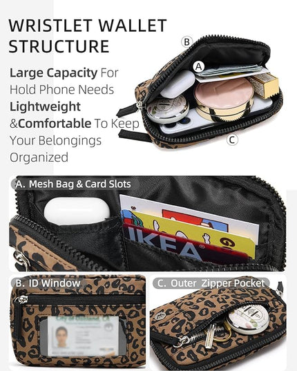 WESTBRONCO Wristlet Wallets for Women Nylon Quilted RFID Wallet with 3 Zipper Purse for Travel