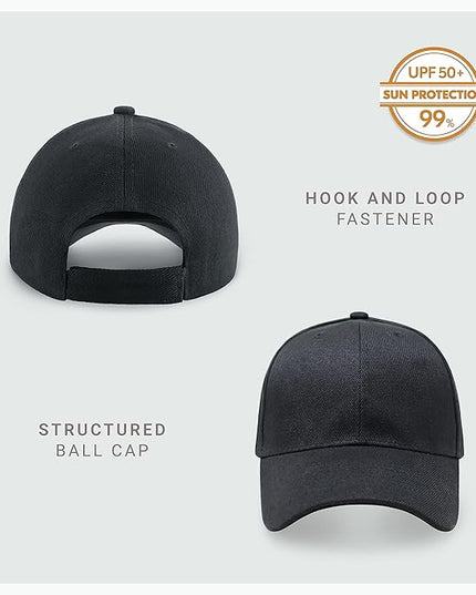 2-Pack Classic Structured Baseball Cap Adjustable Snapback Multipack Ball Caps for Custom Embroidery Running Workouts Outdoor