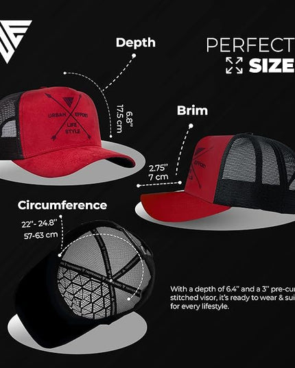 Urban Effort Mesh Back Cap - for Men and Women Baseball Hat 5-Panel Trucker Hat - Great Snapback Closure for Hunting & Hiking