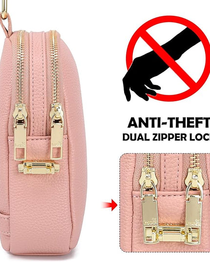 INICAT Small Anti Theft Crossbody Bags Women Valentine's Day Gifts, Vegan Leather Sling Cross Body Purse Travel Essentials