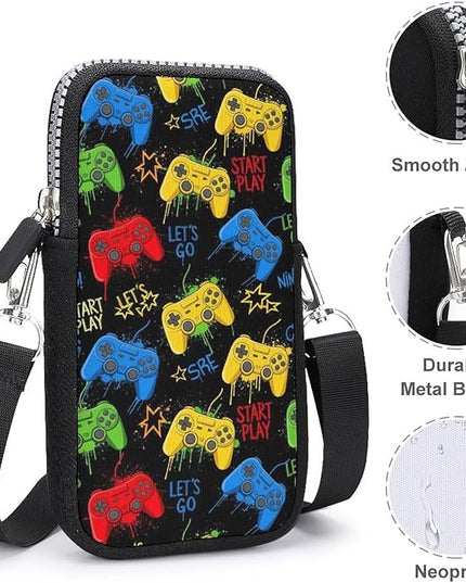 Unisex Small Crossbody Bags, Women Men Portable Adjustable Crossbody Phone Wallet Pouch