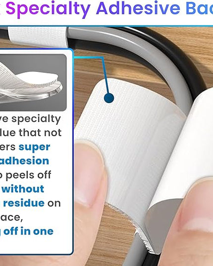 Hook and Loop Cable Ties, Self Adhesive Hook and Loop Cable Straps, Sticky-back Cord Organizer, Cable Clip, Household & Office Essentials, 40Pcs per Pack
