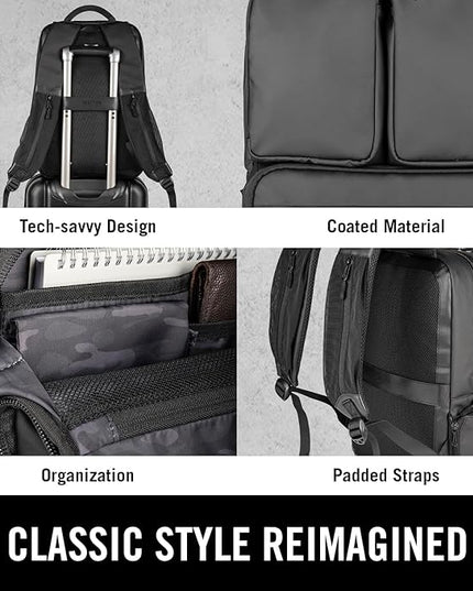 The Kenneth Cole REACTION Ryder 17-Inch Coated Polyester Travel Laptop Backpack Bag, Black