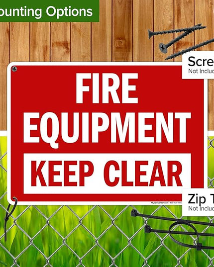 Fire Equipment Keep Clear Sign, 10x14 Inches, 55 mil thick HDPS (high density polystyrene), Made in USA by My Sign Center