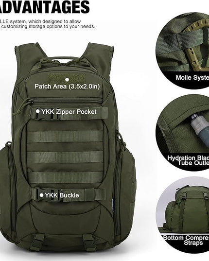 Mardingtop Tactical Molle Backpack for Men- 18L/28L EDC Hiking & Motorcycle Backpack