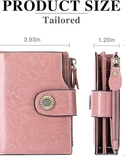 FALAN MULE Small Wallet for Women Leather Bifold Compact Small Womens Wallet with RFID Blocking