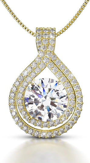 Platinum Plated Certified Moissanite Necklace for Women Gift for Her