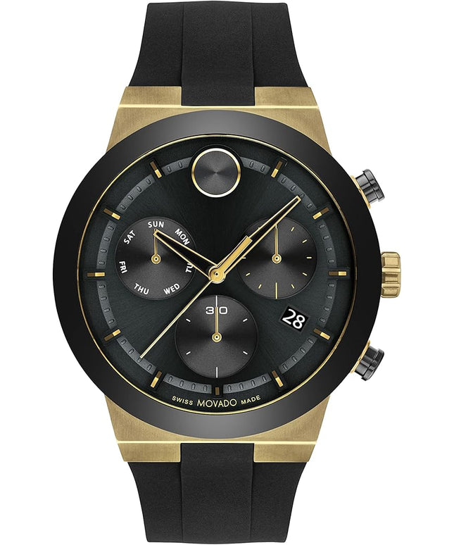 Movado Bold Fusion Men's Watch - Swiss Quartz Chronograph Movement, Silicone Strap - 5 ATM Water Resistance - Luxury Fashion Timepiece for Him - 44.50mm
