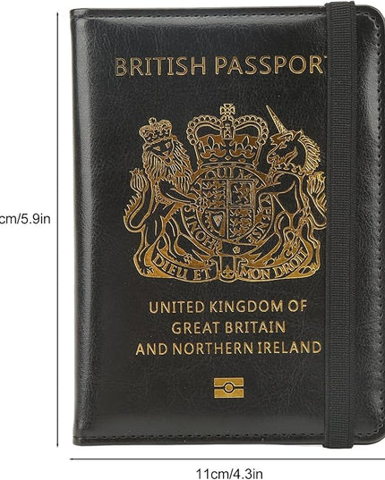 Britain Passport Cover Passport Holder Cover Leather Passport Holder UK Passport Cover for Passport, Business Cards, Credit Cards, Boarding Passes