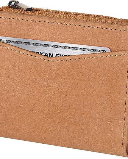 Oak Leathers Leather Wallet For Women - Small RFID Coin Purse Credit Card & ID Holder for Ladies, Gift for Women's, Bifold Wallets (Crazy Horse Cognac)