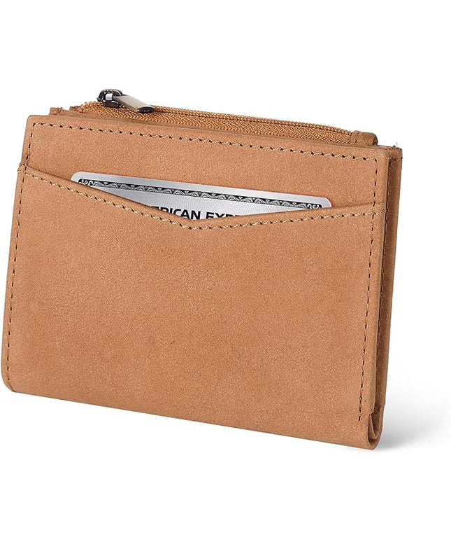 Oak Leathers Leather Wallet For Women - Small RFID Coin Purse Credit Card & ID Holder for Ladies, Gift for Women's, Bifold Wallets (Crazy Horse Cognac)