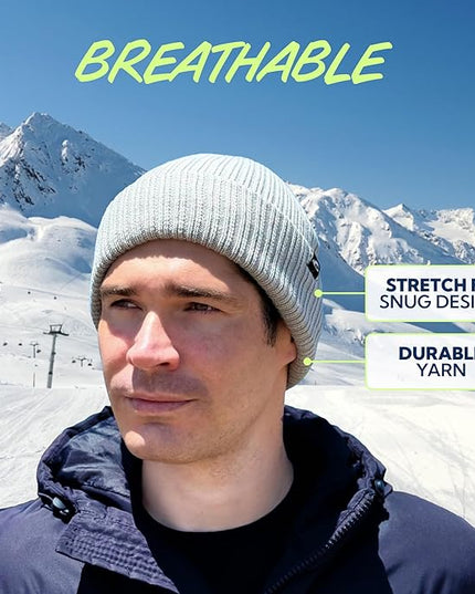 SUN NINJA Ski Beanie for Men & Women – Ultra Soft, Lightweight, Warm Ribbed Knit Winter Hats for Cold Weather & Outdoor Use