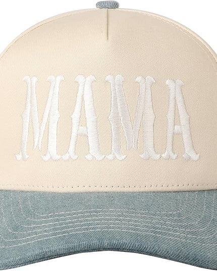 MIRMARU Two-Tone Vintage Canvas Trucker Hats for Men & Women, Adjustable Size Baseball Caps with Trendy Embroidered Design