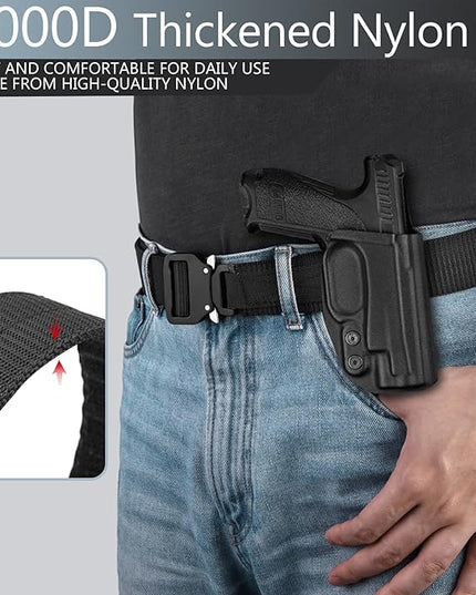 MOZETO Tactical Belts for Men 1.5" Nylon EDC CCW Gun Belt for Concealed Carry Holsters with Heavy Duty Quick Release Buckle