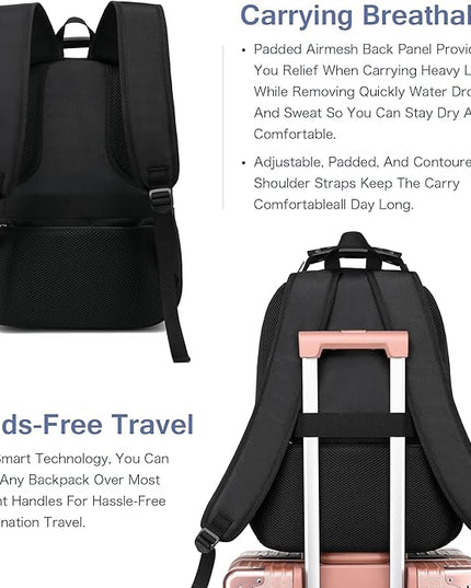 Boavan Laptop Backpack for men, 15.6 inch Laptop Bag with USB Port, Waterproof Travel Work Backpack Purse, Anti-Theft Teacher Nurse Doctor Casual Bookbags Office Business backpack，Deep Juniper Black