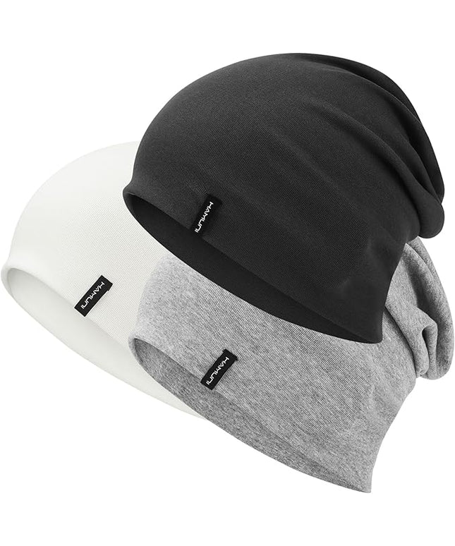 Slouchy Beanie for Women Men Soft Cotton Chemo Hats Double-Layer Warm Beanie Cap for Daily Wear & Transitional Seasons
