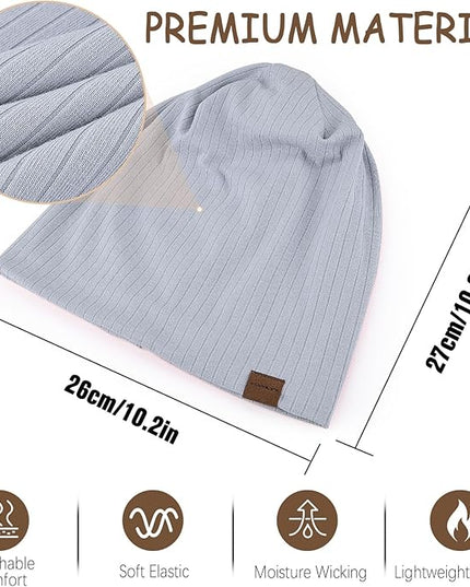 Slouchy Beanie for Men Women Soft Lightweight Running Beanie Hat Chemo Cap Skull Cap