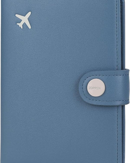 ZOPPEN Passport Holder Women, Passport Cover Travel Wallet Rfid Blocking Passport Wallet Cover Case Travel Essentials Document Organizer, Denim Blue