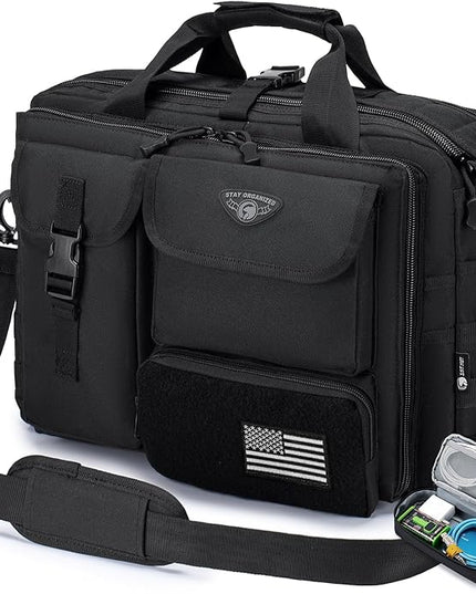 Stypos Tactical Messenger Bag,14inch/15.6inch/17.3inch Briefcase for Man Military Laptop Bag, Flight Work Bags for Pilots