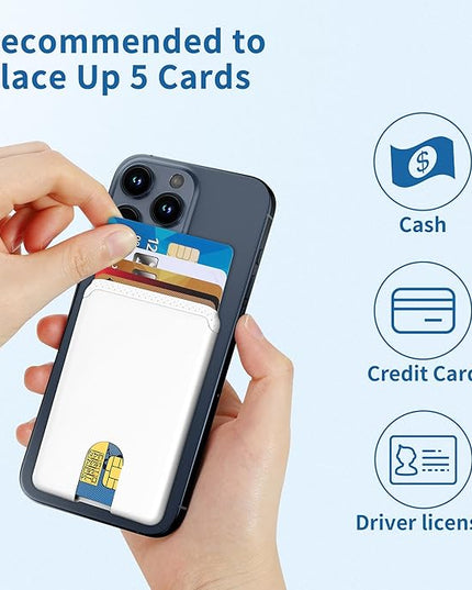 Senose Card Holder for Phone Case, Silicone Phone Wallet Stick On Credit Card Holder, Id Card Pouch Compatible for iPhone 16/15/14/13/12 Pro Max Samsung Galaxy and Most Smartphones, 3 Pack (White)