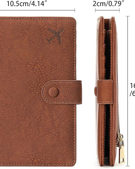 RFID Blocking Passport Wallet Cover Case Travel Document Organizer for Women and Men,Travel Wallet for Credit Card