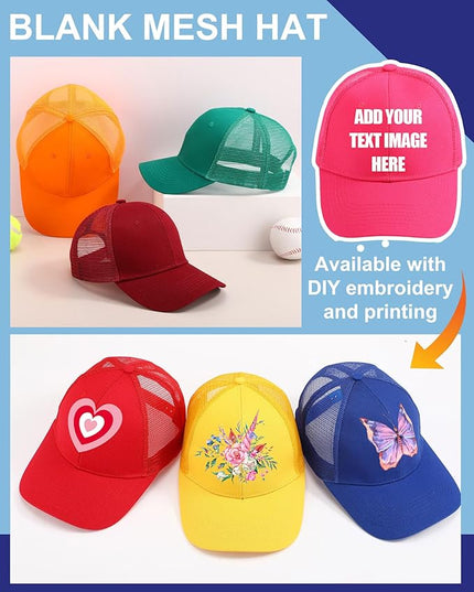 Coume Mesh Trucker Hats Bulk Sublimation Blank DIY Baseball Unisex Caps for Business Embroidery Sport Party Gift