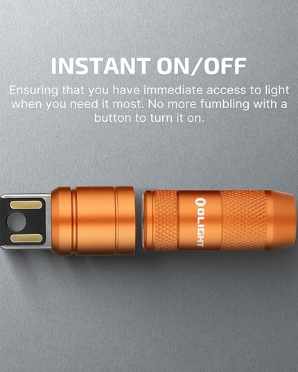 OLIGHT IMINI 2 EDC Rechargeable Keychain Flashlight, 50 Lumens Compact and Portable Mini LED Keyring Lights with Built-in Battery Ideal for Everyday Carry and Emergencies (Orange)