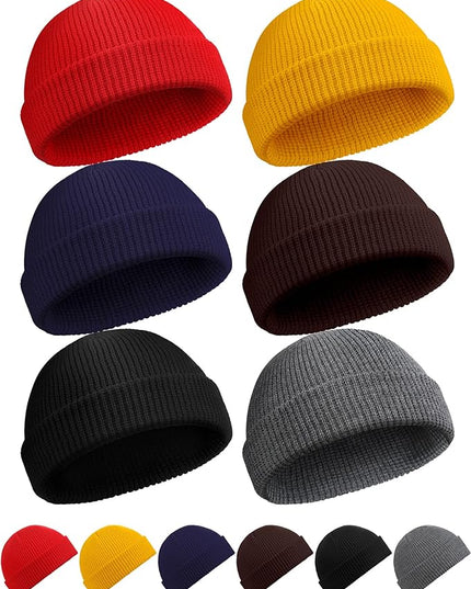 SATINIOR Fisherman Beanie Trawler Beanie Winter Watch Hat Roll up Edge Skullcap Unisex