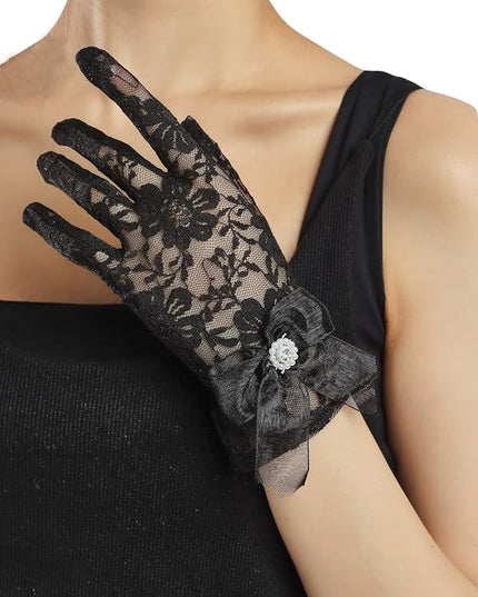Sahabowi Satin Gloves Formal Bridal Banquet Party Wedding Opera Solid Colorful Mitten For Women