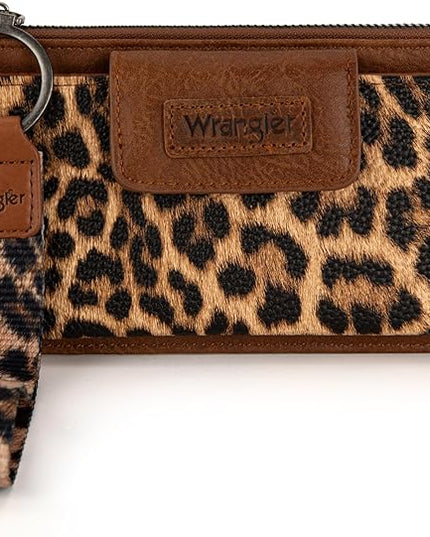 Montana West X Wrangler Wallet for Women Ladies Female Card Cases & Money Organizers Wristlet with Wallet Large Clutch with Coin Purse Smooth Zipper and Rfid Lining