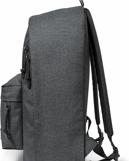 EASTPAK Out Of Office – 31L Backpack with Dual Compartments, 16” Laptop Sleeve, Security Pocket, Bottle Holder & Air Mesh Straps, Black Denim