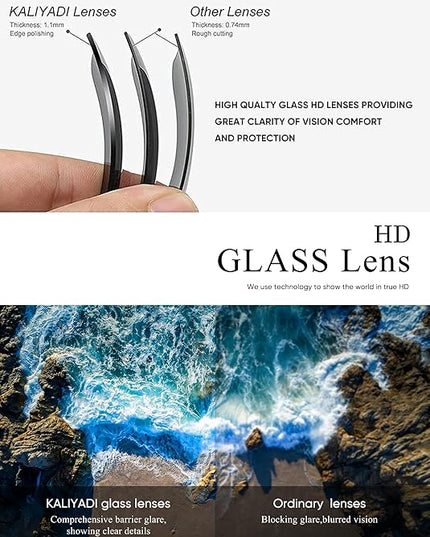 KALIYADI Polarized Sunglasses for Men and Women Semi-Rimless Frame Driving Sun glasses UV Blocking