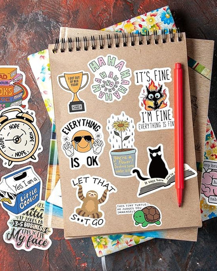 MiStar 150 PCS Funny Stickers for Adults Hilarious Meme Snarky Weird Inappropriate Cool Dark Humor Sarcastic Antisocial Sticker Pack for Hard Hats Laptops Water Bottles Waterproof Decals Men Gifts