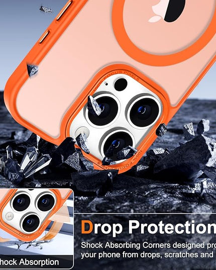 Hython Case for iPhone 16 Pro Max Case Magnetic Translucent Matte Phone Cases 6.9" [Compatible with MagSafe] Thin Slim Fit Shockproof Bumper Hard Protective Cover for Women Men Girls, Frosted Orange