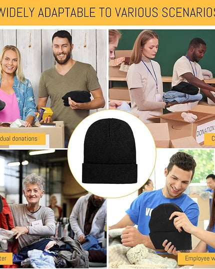Toulite Bulk Winter Beanies for Homeless Donation Unisex Warm Knitted Beanie Hats Skull Cap