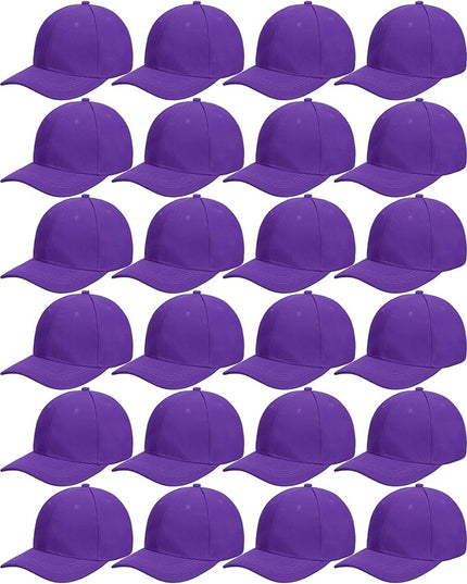 Handepo 24 Pcs Blank Baseball Cap Adjustable Back Strap Plain Blank Camouflage Hat Unisex Baseball Cap for Trucker Men Women