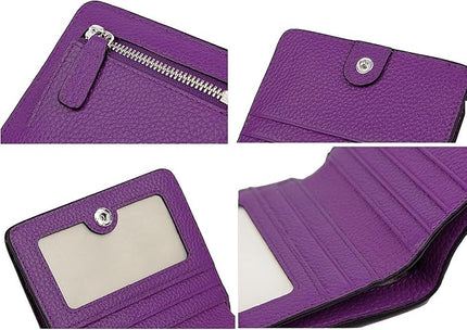 AINIMOER Small Leather Wallet for Women, Ladies Credit Card Holder RFID Blocking Women's Mini Bifold Pocket Purse
