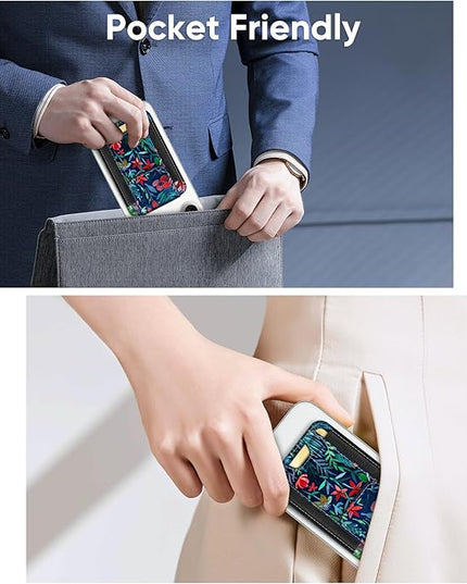 FINPAC MagSafe Wallet, Magnetic Card Wallet Holder for iPhone 17/16/15/14/13/12 Series, Safe RFID Blocking Slim Leather 6 Card Holder for Women Men