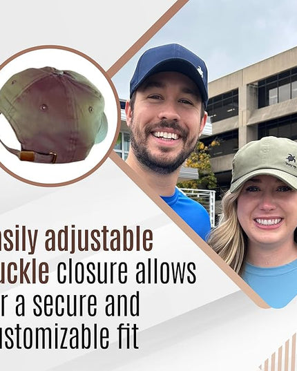 Baseball Cap with Adjustable Buckle Closure - Regular Fit Baseball Hat for Men & Women - Stylish Recycled Cotton Cap