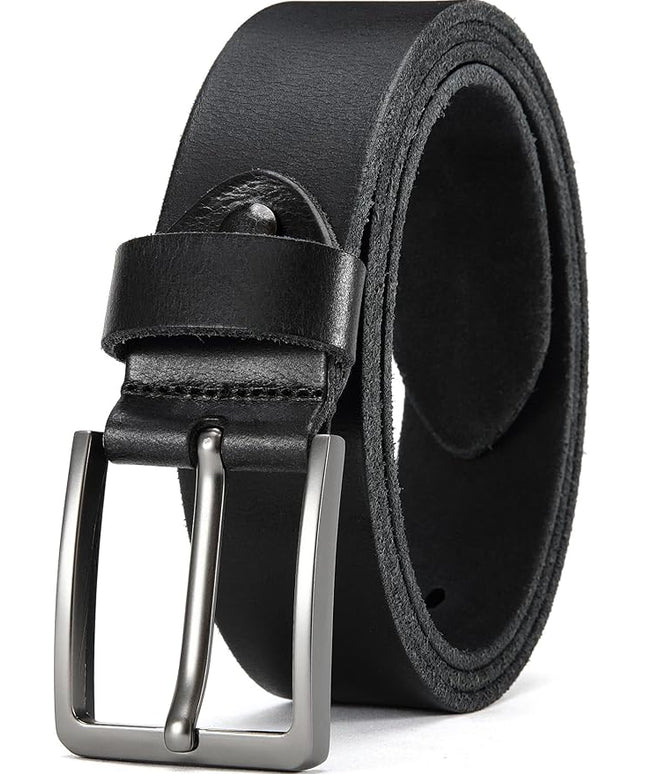 DOOPAI Men's Genuine Leather Casual Belt -Full Grain Leather Belt for Men- 1.5" Handmade Jeans Belt with Gift Box