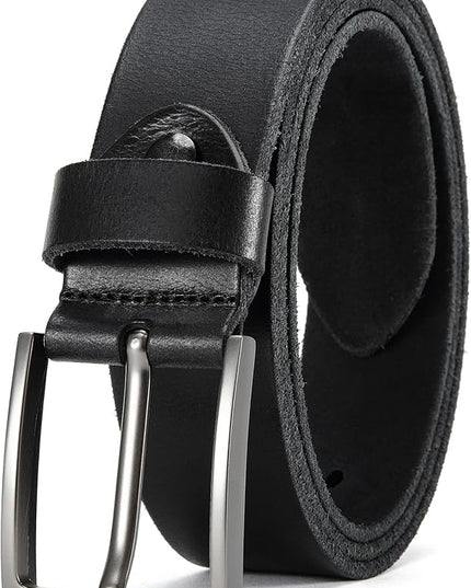 DOOPAI Men's Genuine Leather Casual Belt -Full Grain Leather Belt for Men- 1.5" Handmade Jeans Belt with Gift Box