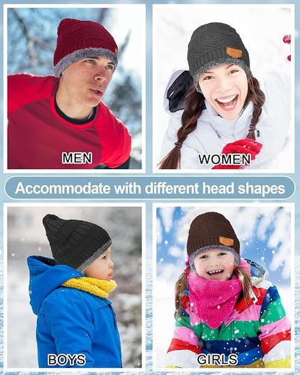 Geyoga 72 Pieces Winter Knit Beanie Hats Bulk for Homeless Fleece Lined Beanie Warm Beanie Cap Winter Knit