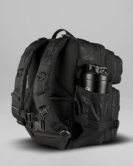 WOLFpak 35L Athletic Gym Backpack - Durable 1000D Waterproof Oxford Material with MOLLE Webbing, Laptop Pocket & Dual Cup Holders, Durable Fitness/Travel/Military Daypack (Black Leopard)