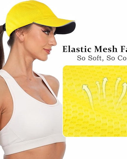 GADIEMKENSD Women's Race Day Running Cap Performance Mesh Hat - Excellent Ventilation, Lightweight, Reflective Safety