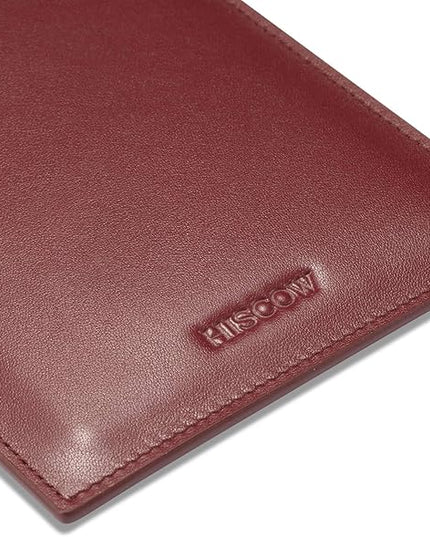 HISCOW Minimalist Passport Sleeve - Italian Calfskin (Wine Red)