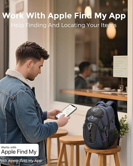Swissdigital Design Travel Backpack for Men with Apple Find My, Laptop Backpack with USB Charging Port, RFID Protection, Add-A-Bag System - Travel Backpack for Men-Finder Color Random | SD803BT013-12
