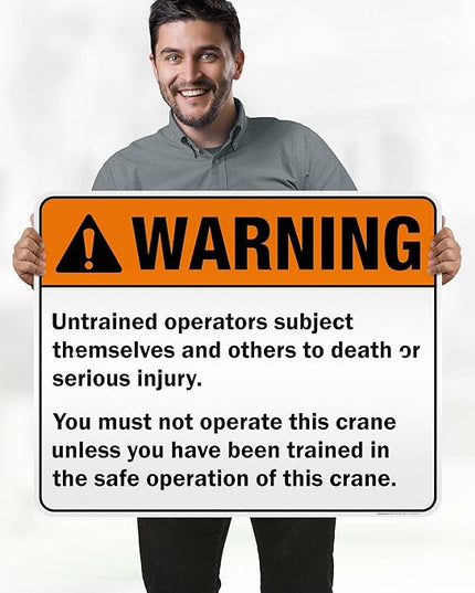 Warning Untrained Operators Subject Themselves And Others To Death Sign, 24x30 Inches, 3M EGP Reflective .080 Aluminum, Fade Resistant, Made in USA by My Sign Center
