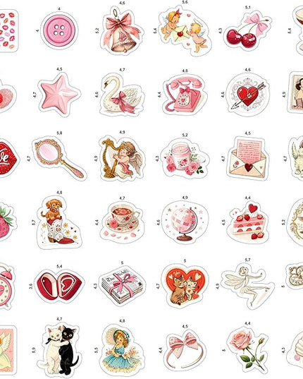 100Pcs Coquette Stickers and Decals for Laptop - Pink Аesthetic Stickers for Water Bottle - Coquette Gifts - Gift for Women & Men