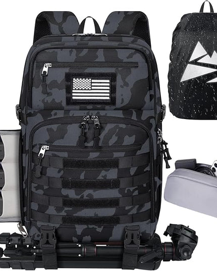 SDYSM Camera Backpack Bag Professional for DSLR/SLR Mirrorless Camera Waterproof 15.6 inch Tactical Camera Bags for Photographers with Rain Cover, Tripod Holder, Small Bag Photography Backpack Case
